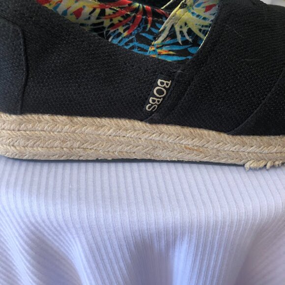 Skechers BOBS Black Espadrille Slip On Wedge Heel in Women's 8M - Picture 15 of 16